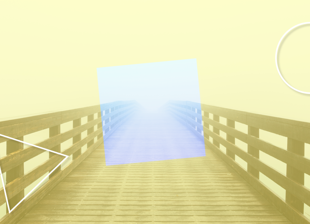 yellow bridge and overlaid square